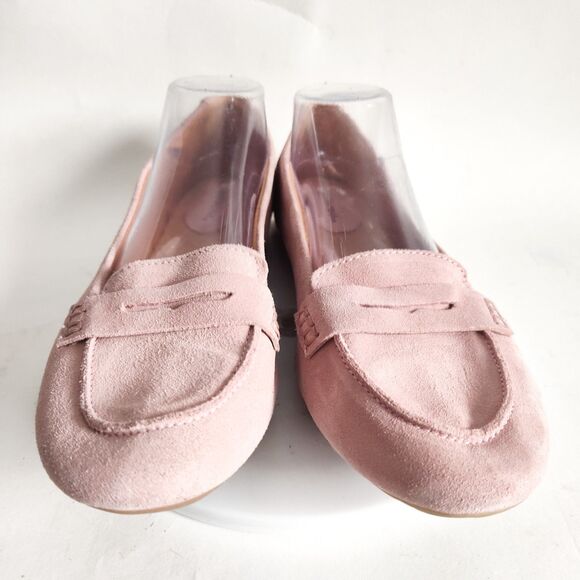 Merona Penny Loafers Size 11 Pastel Pink Slip On Suede Preppy Flat Comfort Shoes - Picture 5 of 10